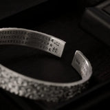 Bracelets for Women Silver 925 Sterling Auspicious Clouds Engraved Heart Sutra Buddha Jewelry