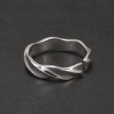 925 Sterling Silver Mobius Wave Ring for Women Men Opening Twisted Finger Band Simple Retro Trendy Party Jewelry Accessories