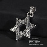 Real 925 Sterling Silver Star of David Men's Pendant Six Pointed Religious Amulet Symbol Necklace Fine Jewelry