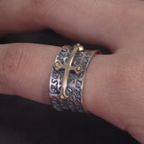 925 Sterling Silver Cross Ring for Men Women Hip Hop Punk Retro Finger Rings Fashion Party Jewelry