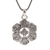 Real 925 Sterling Silver Mantra Pendant Six Words Om Buddhist Jewelry Vintage Women Men Accessories