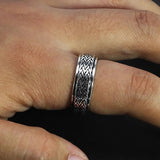 925 Sterling Silver Rotatable Rings For Men And Women Simple Hemp Rope Type Spinner Vintage Male Jewelry - GQTORCH Jewelry