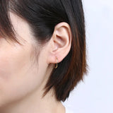 S925 Sterling Silver Hoop Earrings Elegant Men and Women Ear Clip round Earrings Ear Stud Simple Fashion Female Jewelry