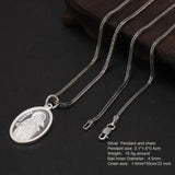 S925 Sterling Silver Little Delan Pendant Female Catholic Religion Saint Empress Belief Token Necklace Hanging Tag Pendant