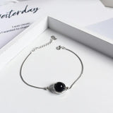 Natural Stone Ball Charm 925 Sterling Silver Box Chain Bracelets For Women Simple Minimalism Multi Color Real Crystal Bracelet - GQTORCH Jewelry