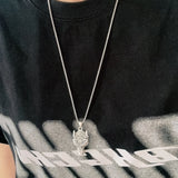 Solid 925 Sterling Silver Viking Wolf Head Pendant for Men Punk Retro Nordic Celtic Amulet Jewelry Gift
