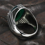 Real Pure 925 Sterling Silver Rings With Black Onyx Stone Big Turkish Rings For Men Retro Vintage Turkey Jewelry Anelli Uomo - GQTORCH Jewelry