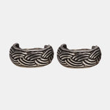 925 Sterling Silver Patterned Ear Hoop Earrings Retro Best Gifts for Men and Women Punk Rock Jewelry