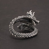 Real Solid 999 Silver Dragon Rings Vintage Men's Adjustable Thai Silver Ring Domineering Men's Fine Jewelry