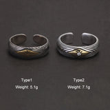 925 Sterling Silver Retro Eight Awn Star Ring for Men and Women Punk Geometric Wedding Band Fashion Vintage Jewelry