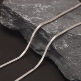 60/65cm Genuine 925 Sterling Silver Square Snake Bone Chain Necklace for Men Women Vintage Trendy Hiphop Jewelry Wholesale