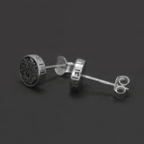 7mm 925 Sterling Silver Retro Dragon Pattern Disc Stud Earrings for Men Women Punk Daily Jewelry Party Accessories