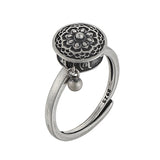 100% 925 Silver Tibetan Prayer Wheel Ring Buddhist Ring for Women Lady Rotating OM Mantra Ring Shift Good Luck