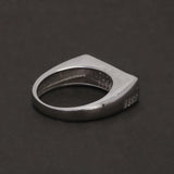 Solid S925 Silver Men's Micro Pave Zircon Ring Art Deco Fashion Modern Minimalist Style Jewelry Birthday Party Gift