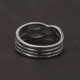 925 Sterling Silver Zircon Braid Ring for Women Closed Irregular Minimalist Vintage Party Female Finger Jewelry