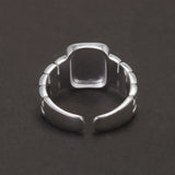 925 Sterling Silver High Polished Plain Signet Ring for Women Men's Pinky Band Ring Adjustable Retro Fashion Jewelry