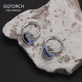 925 Sterling Silver Abalone Shell Small Drop Earrings Women Gold Turquoise Natural Stone Hoop Earrings Vintage Fashion Jewelry
