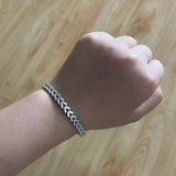 Hand Braided 999 Sterling Silver Women's Cuff Simple Braided Bracelet Vintage Matte Fine Jewelry