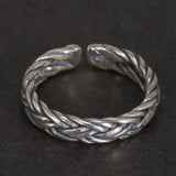 S925 Sterling Silver 2 and 4 Lines Braided Rings Handmade Viking Bands Adjustable Size 5-10 Handcrafted Jewelry