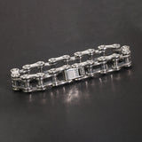 Vintage Bicycle Chain Bracelet 925 Sterling Silver for Men Viking Fine Jewelry