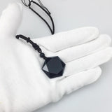 Black Obsidian Natural Stone Pendant Necklaces For Women and Men Cubic Hexagram Sweater Necklace Amulets And Talismans Jewelry - GQTORCH Jewelry