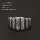 S925 Sterling Silver Geometric Chunky Rins for Women Men Pumpkin Shaped Unique Design Quirky Halloween Jewelry Gift