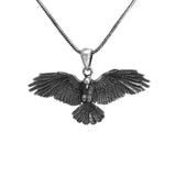 Authentic 925 Sterling Silver Eagle Pendant for Men and Women Retro Punk Style Necklace Hip Hop Animal Jewelry Gift