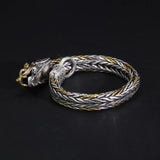 Vintage Dragon Bracelet 925 Sterling Silver Handcrafted Braided Wristband for Men Thai Silver Viking Fine Jewelry