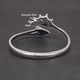 925 Sterling Silver Wing Dragon Cuff Bracelet for Men Women Pterosaur Gothic Punk Retro Fashion Symbol of Magical Power Jewelry