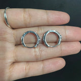 S925 Sterling Silver 18mm Hoop Earrings for Men and Women Open Vintage Antique Punk Pixiu Pattern Jewelry