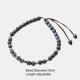 Cat's Eye Beaded Bracelets For Women Natural Stone 5mm Simple Design Strand Bracelet 925 Sterling Silver Handmade Jewelry - GQTORCH Jewelry