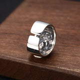 Real Pure 925 Sterling SilverMen RingsGothicRetro Punk Rock Dragon Ring Opening Adjustable Fine Jewellery BoyfriendGift Party