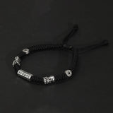 Handwoven Lucky Bracelet for Men and Women with Six Words 925 Sterling Silver Pixiu Adjustable Braid Rope Religious Jewelry