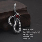 925 Thai Silver Vintage Animal Snake Pendant Necklace for Men and Women Snake Necklace Punk Gothic Rings  Biker Jewelry