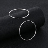 S925 Sterling Silver Hoop Earrings Elegant Men and Women Ear Clip round Earrings Ear Stud Simple Fashion Female Jewelry