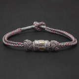 Colorful Tibetan Bracelet 925 Sterling Silver Tube Six Word Mantra Rope Braided Knot Bracelets Lucky Buddhism Jewelry