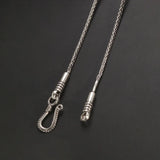 925 Sterling Silver Vintage Braided Sweater Chain Twist-off Detachable Men's and Women's Punk Jewelry Accessories