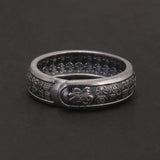 999 Pure Silver Feng Shui Good Luck Ring for Women Men Chinese Calligraphy Character Fu Blessing Adjustable Vintage Jewelry