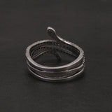 100% 925 Sterling Silver Retro Snake Ring for Women Micro Inlaid Zircon Fashion Animal Rings Punk Party Jewelry Accessories