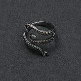 925 Pure Silver Retro Antique Octopus Finger Rings Fashion Personalized Opening Adjustable Women Rings Jewelry