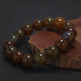 6-20mm Natural Dragon Scale Agate Beaded Bracelet for Men Women Genuine Stone Beads Wristband Vintage Fine Jewelry