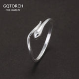 990 Pure Silver Thin Snake Ring for Women Opening Type Cute Retro Simple Finger Accessories Fashion Animal Jewelry