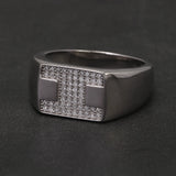 100% Sterling Silver Men Wedding Band Micro Inlaid Zircon Engagement Ring Fashion Eternity Promise Ring Luxury Designer Jewelry