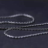 Real 925 Sterling Silver Link Chain Necklace For Men and Women 2mm Retro Vintage Thai Silver Cross Simple Necklace Chain