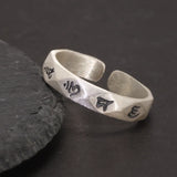 Real 925 Sterling Silver Buddhist Six Characters Mantra Rings for Women and Men Simple Classic Fashion Jewelry