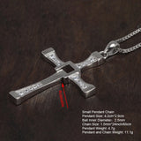 Fast and Furious Cross Pendant Necklace for Men S925 Sterling Silver Inlaid Zircon Rotatable Fashion Punk Rock Style