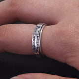 925 Sterling Silver Cross Anxiety Ring for Men Women Anti Stress Spinner Rings Vintage Fashion Christian Amulet Jewelry