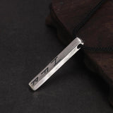 Vintage 925 Sterling Silver Nordic Viking Rune Month Necklace for Men Women 60cm Adjustable Rope String - GQTORCH Jewelry