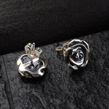 925 Sterling Silver Rose Earrings for Women Studs Earring Set Retro Antique Style Silver 925 Jewelry