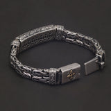 20cm 925 Sterling Silver Domineering Vajra Bracelet for Men Thick Byzantine Bracelet Vintage Amulet Hand Jewelry Clearance Sale